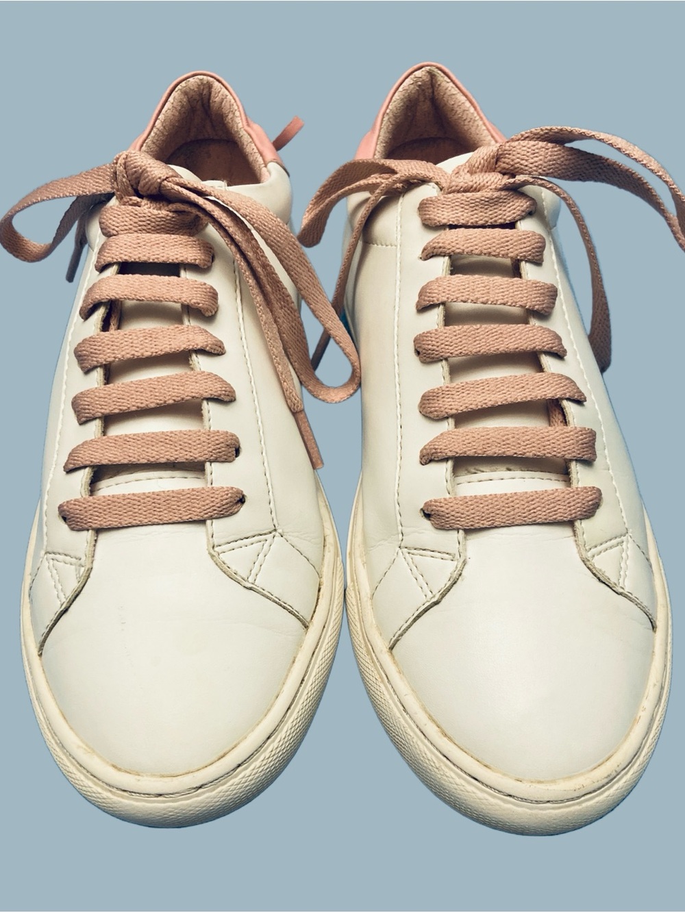 Givenchy White & Pink Calf Skin Leather Sneakers Urban Street Knots Size 7 - Picture 13 of 14